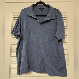 Banana Republic - Men's 100% Cotton Greyish Blue Short-Sleeve Shirt